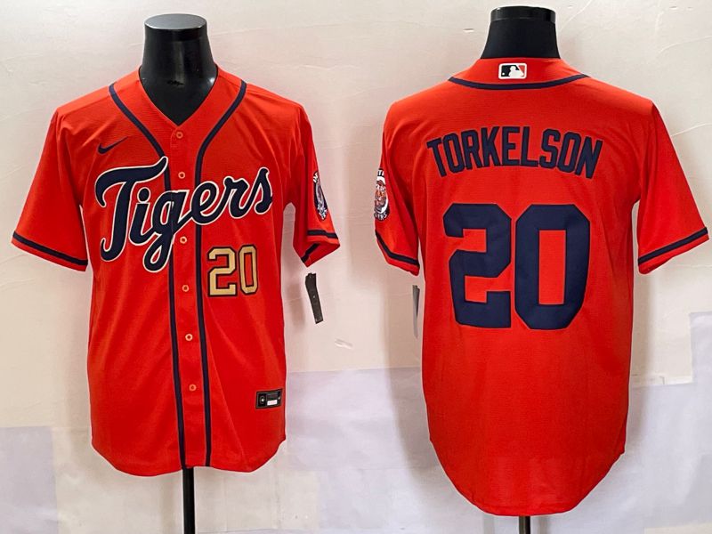 Men 2025 Detroit Tigers 20 Torkelson Orange Game Nike MLB Jersey style 4